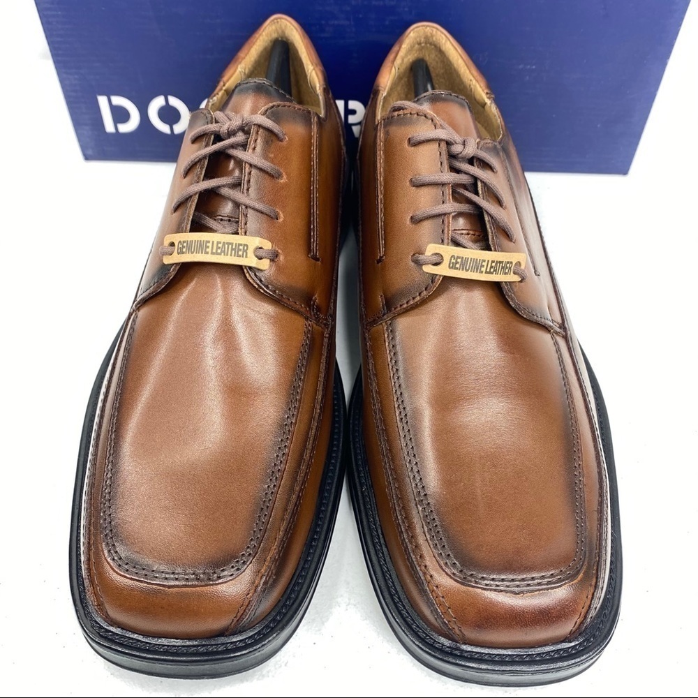 DOCKERS Perspective Tan Leather Lace Up Shoes - Picture 12 of 13